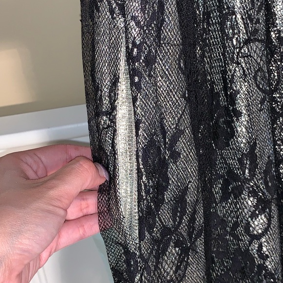 Francesca’s Black lace overlay Silver dress - Picture 5 of 5